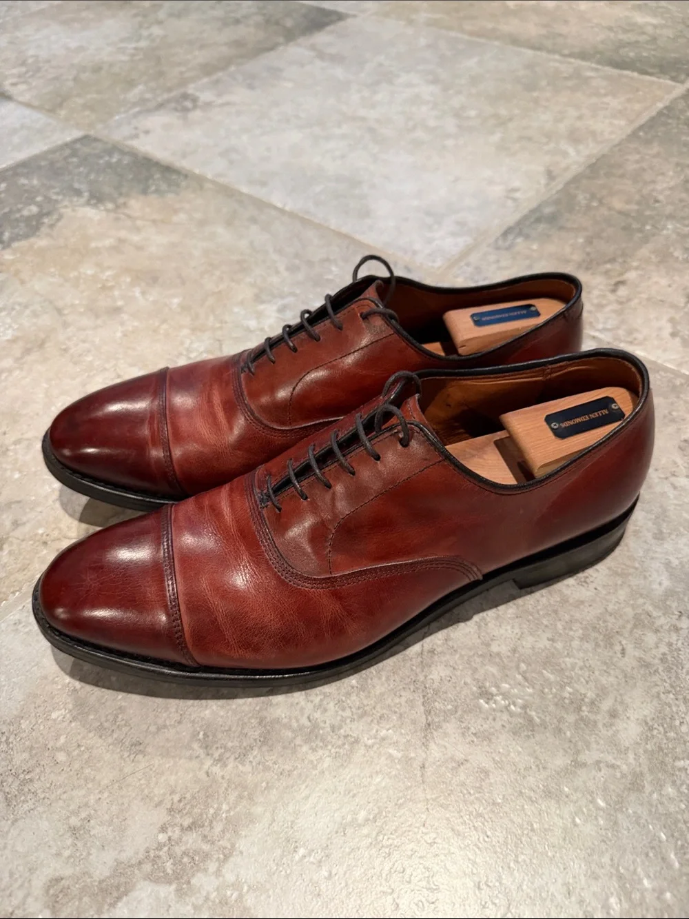 Allen Edmonds Men's Oxford Dress Shoes in Burgundy Brown - check out the soles!!